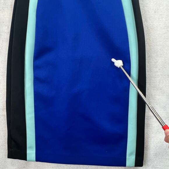 Calvin Klein Sleeveless Color-Block Sheath Dress 4 Green Blue Sleeveless Fitted - Picture 11 of 13